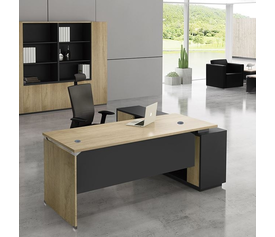 PROJECT Γραφείο Αριστερή Γωνία, Απόχρωση Sonoma - Γκρι