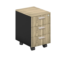 PROJECT Συρταριέρα Τροχήλατη Γραφείου, 3 Συρτάρια, Απόχρωση Sonoma - Γκρι