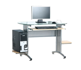 ΓΡΑΦΕΙΟ Μέταλλο Βαφή Silver - Γυαλί