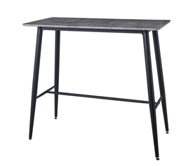 LAVIDA Τραπέζι BAR Μέταλλο Βαφή Μαύρο, Επιφάνεια Απόχρωση Cement