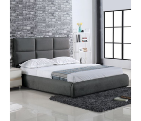 MAXIM BED DOUBLE, FOR Matress 160/ 180x200cm, Ύφασμα Σκούρο Γκρι