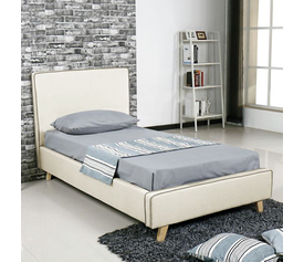 MORISSON BED , για Στρώμα 140/150 160x200cm,Ύφασμα Εκρού