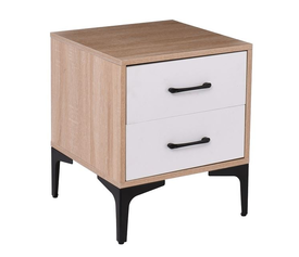 MERRANO Κομοδίνο με 2 Συρτάρια Απόχρωση Sonoma-Άσπρο