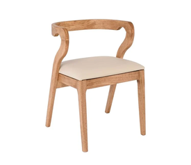 FRANKY Καρέκλα Τραπεζαρίας, Απόχρωση Φυσικό, Pu Εκρού