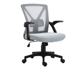 BF2130 Πολυθρόνα Γραφείου Ανακλινόμενα Μπράτσα - Mesh Γκρι