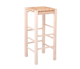 ΤΑΒΕΡΝΑΣ Σκαμπό BAR, Οξιά Εμποτισμός Φυσικό, Κάθισμα Ψάθα