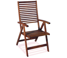 Ξύλινη Ψηλόπλατη Πτυσσόμενη Πολυθρόνα 5 Θέσεων, Acacia Wood 108Χ57Χ72 καφέ