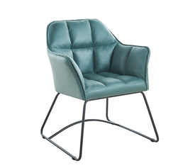 POLLY Πολυθρόνα Μέταλλο Βαφή Μαύρο, Ύφασμα Suede Olive Green