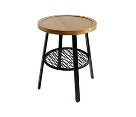 FILET SIDE TABLE ΦΥΣΙΚΟ ΜΑΥΡΟ 45x45x52