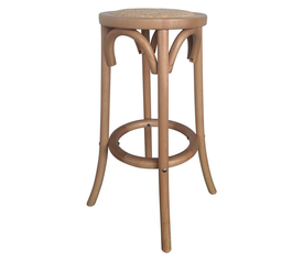 VIENNA Σκαμπό BAR, Ξύλο Οξιά Απόχρωση Φυσικό, Κάθισμα Ψάθα