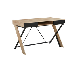 DOUBLE-X ΓΡΑΦΕΙΟ 1ΡΑΦΙ ΦΥΣΙΚΟ ΜΑΥΡΟ 120x60x76