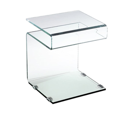 GLASSER Τραπεζάκι Βοηθητικό Διάφανο Γυαλί 12mm