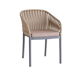 EMERY Πολυθρόνα Βεράντας-Κήπου PP-UV Sand Beige-Ανθρακί, Μαξιλάρι Μπεζ (KD)