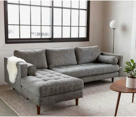 ΚΑΝΑΠΕΣ ΓΩΝΙΑ ESTER ΓΚΡΙ 250χ220χ90εκατ.