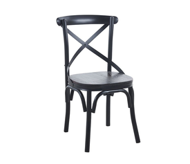 MARLIN Wood Καρέκλα Dark Oak, Μέταλλο Βαφή Μαύρο