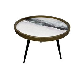 WILD COFFEE TABLE ΜΑΥΡΟ ΜΕ PATTERN ΜΑΥΡΟ 60x60x45