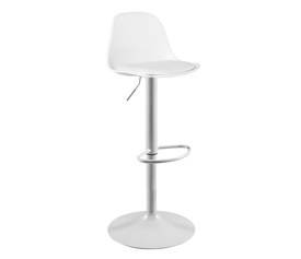 MARTIN Σκαμπό BAR, Μέταλλο Άσπρο, PP-Pu Άσπρο, Ρύθμιση Ύψους, Περιστρεφόμενο