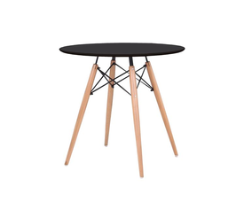 ART Wood Τραπέζι, Πόδια Οξιά Φυσικό, Επιφάνεια MDF Μαύρο