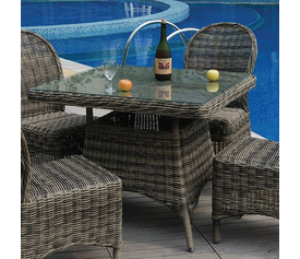 MONTANA Τραπέζι Dining Κήπου-Βεράντας ALU, Φ5mm Round Wicker Grey Brown