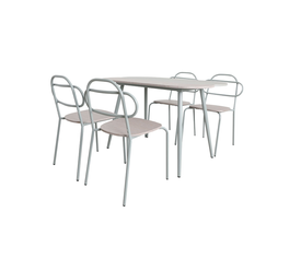 ITALIAN ΤΡΑΠΕΖΑΡΙΑ SET 4+1 ΦΥΣΙΚΟ ΑΝΟΙΧΤΟ 120x75x75