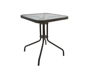 BALENO Τραπέζι Κήπου - Βεράντας, Μέταλλο Βαφή Ανθρακί, Επιφάνεια Γυαλί