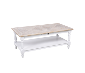 HISTORY COFFEE TABLE ΛΕΥΚΟ ΦΥΣΙΚΟ 125x64x50
