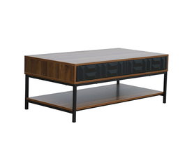 ZUMA COFFEE TABLE 2ΣΥΡΤΑΡΙΑ 3ΡΑΦΙΑ ΚΑΡΥΔΙ ΜΑΥΡΟ 111.5x60x44