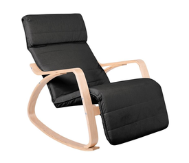 HAMILTON Super Relax Πολυθρόνα Σαλονιού - Καθιστικού, Σημύδα, Ύφασμα Μαύρο