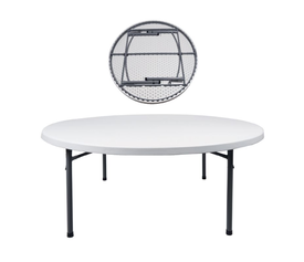BLOW Τραπέζι Συνεδρίου - Catering Πτυσσόμενο, Μέταλλο Βαφή Γκρι, HDPE Άσπρο