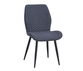 CLARA Καρέκλα Τραπεζαρίας Μέταλλο Βαφή Μαύρο, Ύφασμα Σκούρο Γκρι