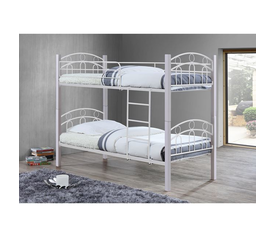 NORTON Κρεβάτι Κουκέτα Μέταλλο Βαφή Άσπρο, Ξύλο Άσπρο