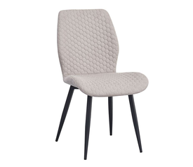 CLARA Καρέκλα Τραπεζαρίας Μέταλλο Βαφή Μαύρο, Ύφασμα Sand