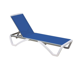 SUMMER K/D Ξαπλώστρα Αλουμίνιο Ανθρακί, PP Άσπρο - Textilene Μπλε