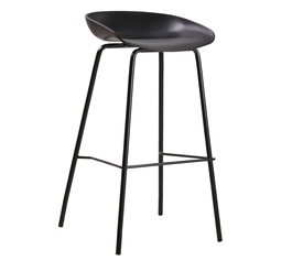 PENTOS Σκαμπό BAR, Μέταλλο Βαφή Μαύρο, PP Μαύρο