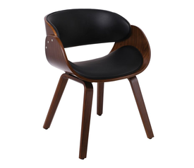 JOY Πολυθρόνα-Pro Τραπεζαρίας Καρυδί, Pu Μαύρο