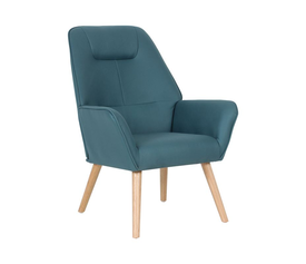 NATTALY Πολυθρόνα - Μπερζέρα K/D, Ύφασμα Nabuk Μπλε