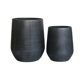 FLOWER POT-17 Set 2 τεμαχίων, Cement Απόχρωση Anthracite
