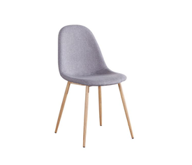 CELINA Καρέκλα Μέταλλο Βαφή Φυσικό, Ύφασμα Γκρι