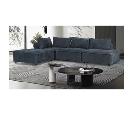 LARRY Καναπές Γωνία Αναστρέψιμη Σαλονιού - Καθιστικού, Ύφασμα Σκούρο Γκρι