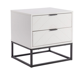 DIANO Κομοδίνο με 2 Συρτάρια, Άσπρο