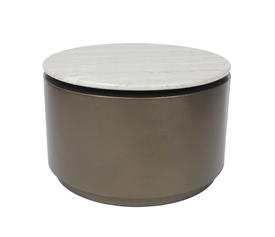 POMMA COFFEE TABLE TRAVERTINE BRONZE 60x60x38