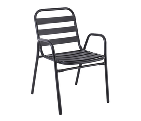 FANTIC Πολυθρόνα Μέταλλο - Αλουμίνιο Βαφή Ανθρακί, Στοιβαζόμενη