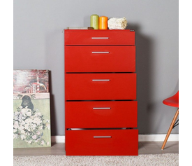 ΣΥΡΤΑΡΙΕΡΑ ΜΕ 5 ΣΥΡΤΑΡΙΑ ΚΟΚΚΙΝΗ (SIDE)Υλικό. Μοριοσανίδα με επένδυση μελαμίνης
