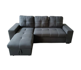 MONTREAL-Max Nabuk Καναπές Κρεβάτι Γωνία Αναστρέψιμη με Αποθηκευτικό Χώρο, Σκούρο Γκρι