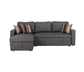 MONTREAL-W Καναπές - Κρεβάτι Γωνία Αναστρέψιμη με Χώρο Αποθήκευσης, Ύφασμα Γκρι