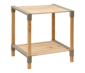 Τραπεζάκι βοηθητικό - κομοδίνο ξύλινο - πλαστικό χρώμα φυσικό - μπεζ 41x33x45εκ.