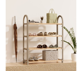 Παπουτσοθήκη ξύλινη - πλαστική χρώμα φυσικό - μπεζ 67x18x65εκ.