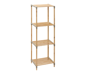 Ραφιέρα δαπέδου ξύλινη - πλαστική χρώμα φυσικό - μπεζ 38x30x116εκ.