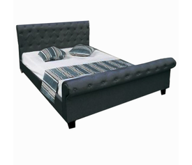 HARMONY Κρεβάτι Διπλό για Στρώμα 160x200cm, Ύφασμα Ανθρακί