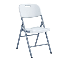 BLOW Καρέκλα Πτυσσόμενη, Μέταλλο Βαφή Γκρι, HDPE Άσπρο